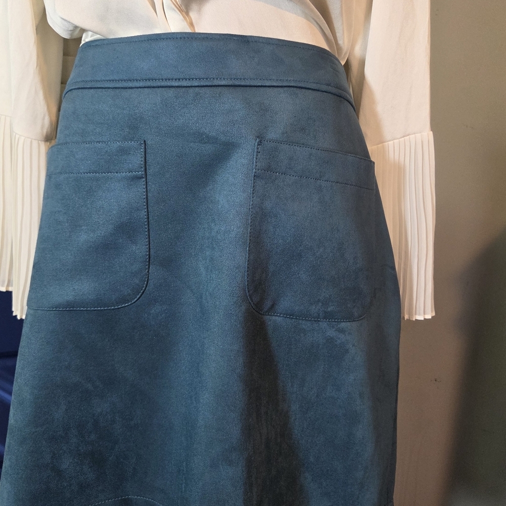 LOFT Blue Bubble Knee-Length Skirt for Work